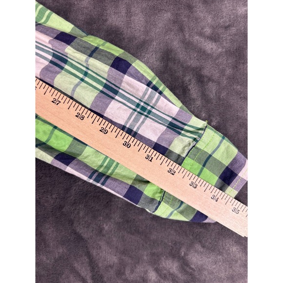 Y2K Ecko Unltd Mens Medium Plaid Button Down Shirt Long Sleeve Casual Green - Picture 6 of 7